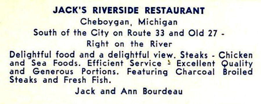 Jacks Riverside Restaurant - Old Postcard